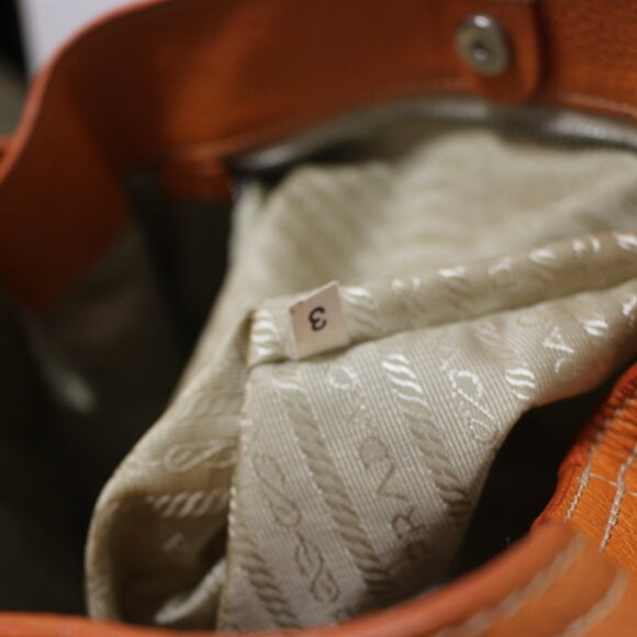 Prada Tote Bag Women's Leather Tote Bag Orange - Picture 10 of 10